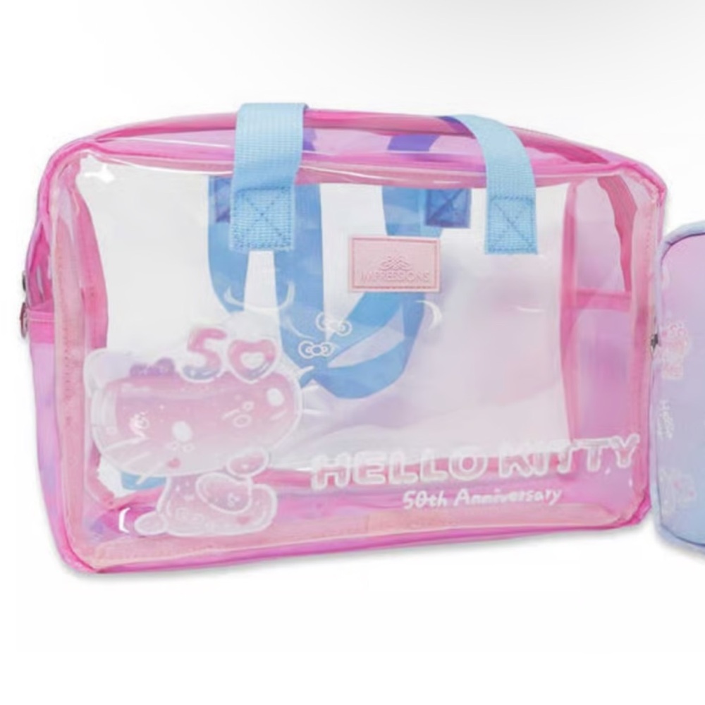 Hello Kitty 50th Anniversary Pink and Blue Transparent Bag